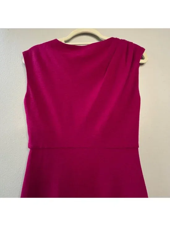 DVF Marchona Dress Womens 4 Pink Red Wool Sheath Bodycon Minimalist Cocktail - Picture 4 of 9